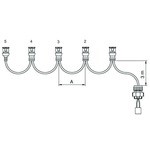 FCA - Cable for position light, ADR, for MDJ 175020 - AMP JPT 2-pins, 3xJPT female (5,5m between each), for number plate lamp EPP98 and marker lights SMD98, FE98 and FPL93
